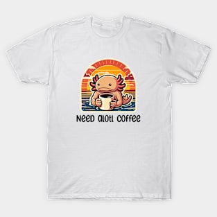 Cute Axolotl Coffee Lover Gifts T-Shirt